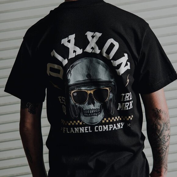 NWT Dixxon Flannel Brain Bucket Motorcycle Helmet T-Shirt in Black (MiUSA) - Picture 1 of 4
